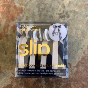 Slip silk hair ribbon and scrunchie